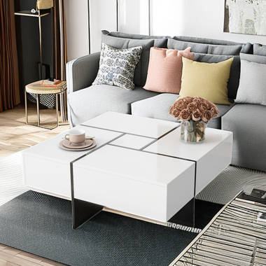 Small white online square coffee table